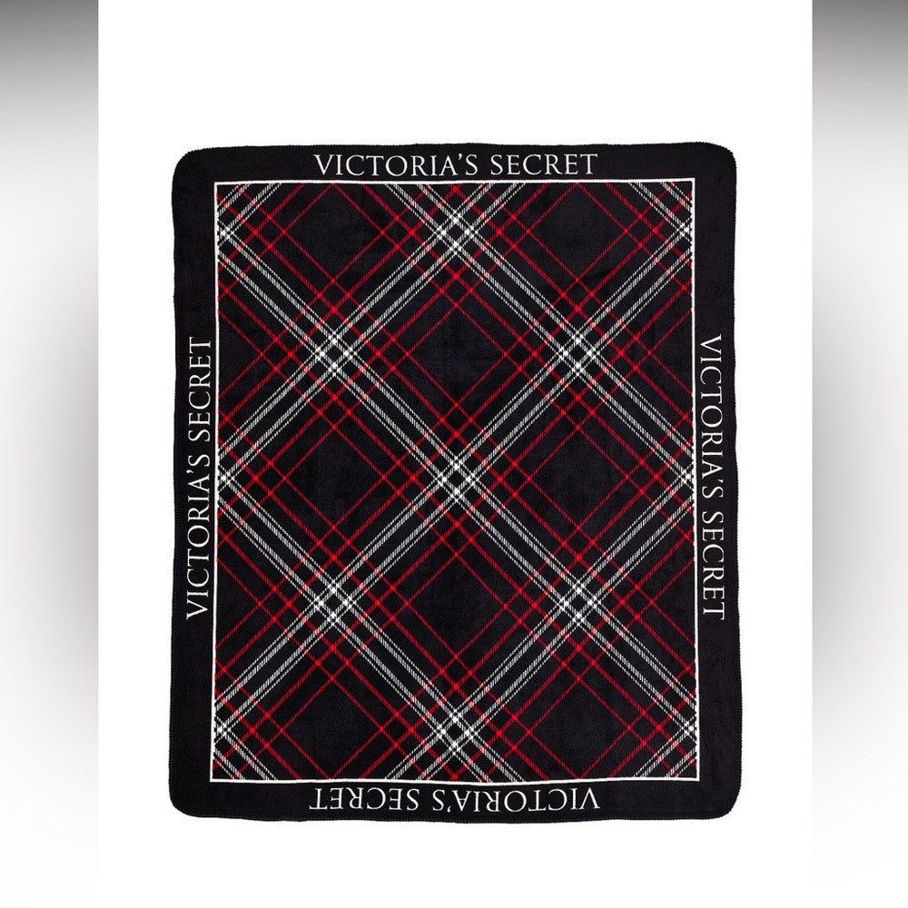 Victoria's Secret Black and Red Plaid Throw